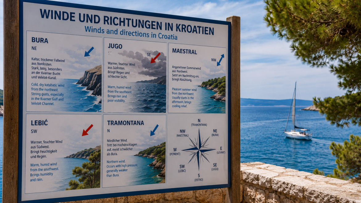 Winde in Kroatien – Information für Segler