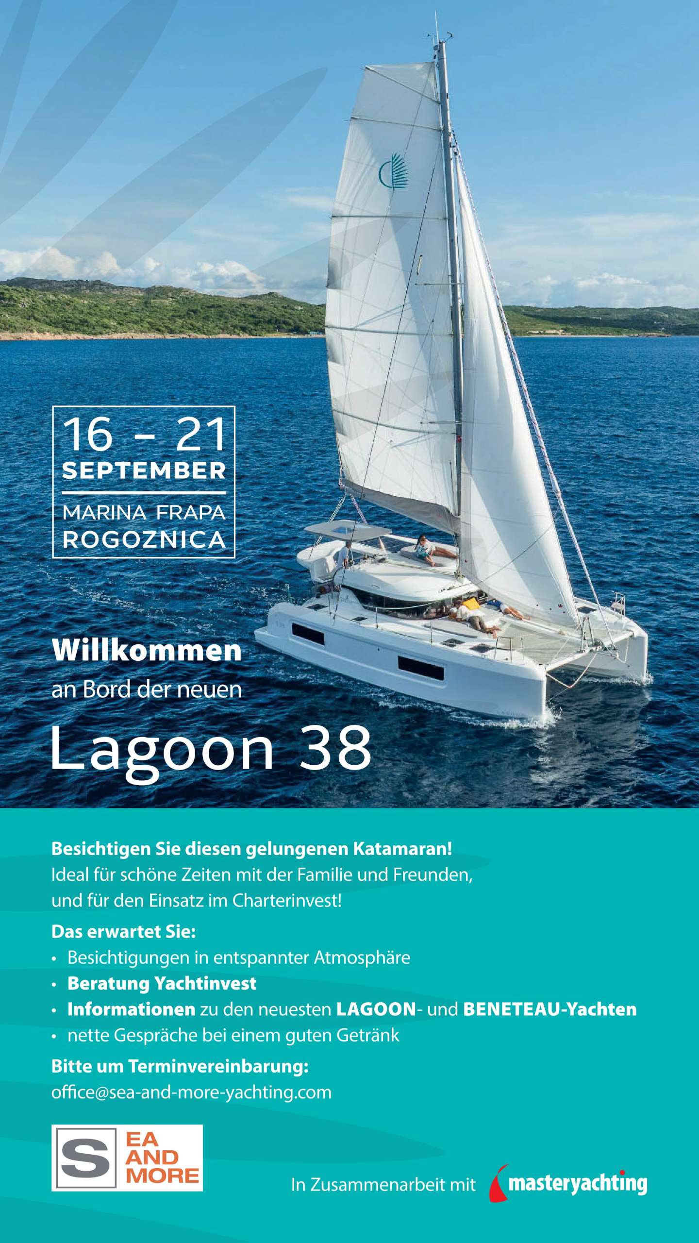 lagoon 38 besichtigung marina frapa einladung